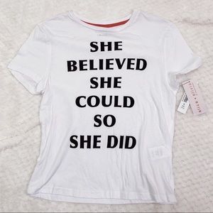 NWT Alice + Olivia She Believed She Could Tee